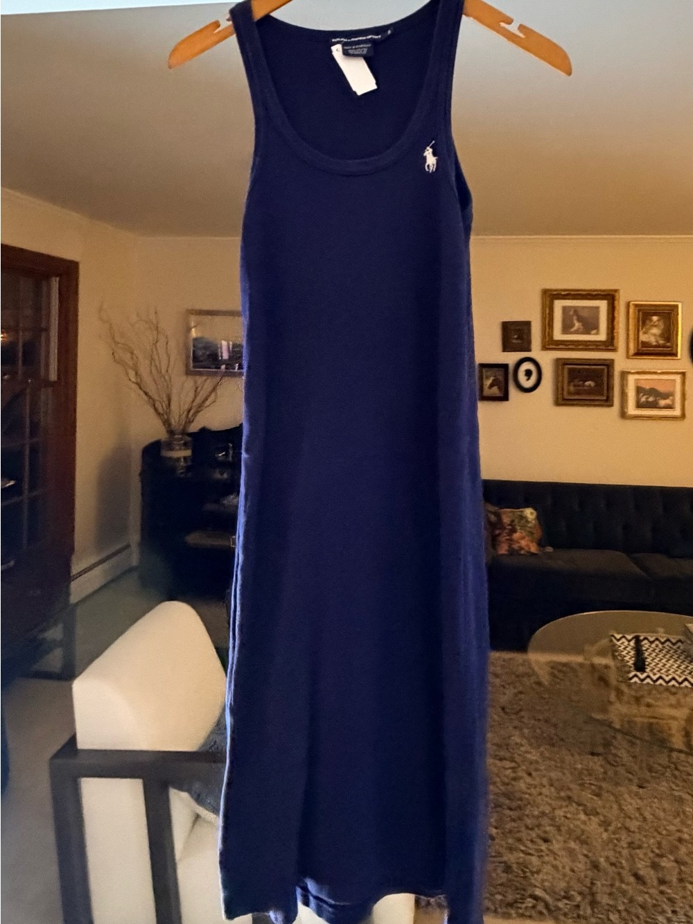 Ralph Lauren Logo Tank Dress in Navy, size S